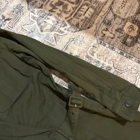 J.McLaughlin Nikita olive green wrap belted utility midi dress size M - Picture 7 of 12